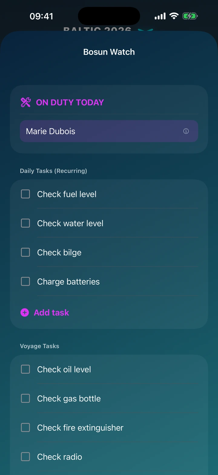 Bosun task list