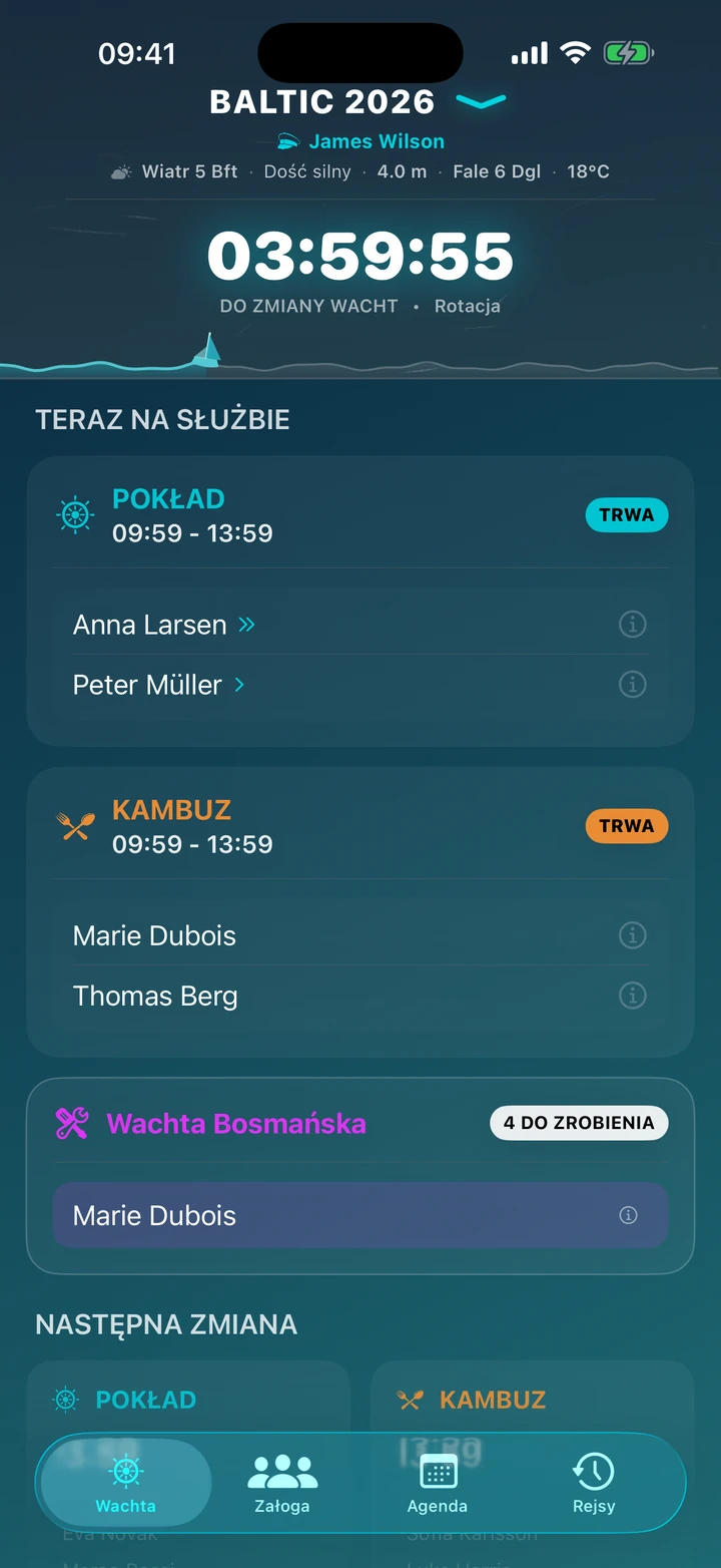 System Rotacyjny — ekran zegara