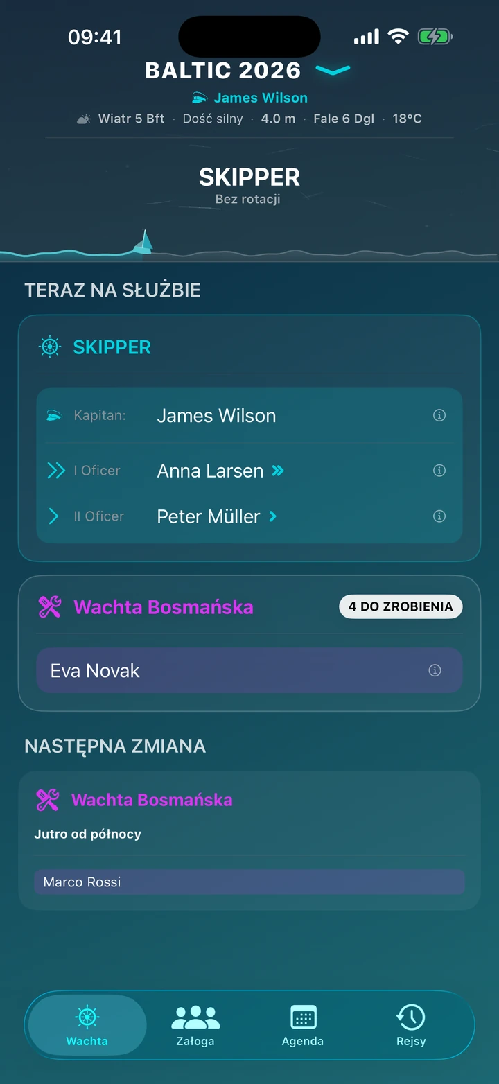 System Skipper — ekran zegara