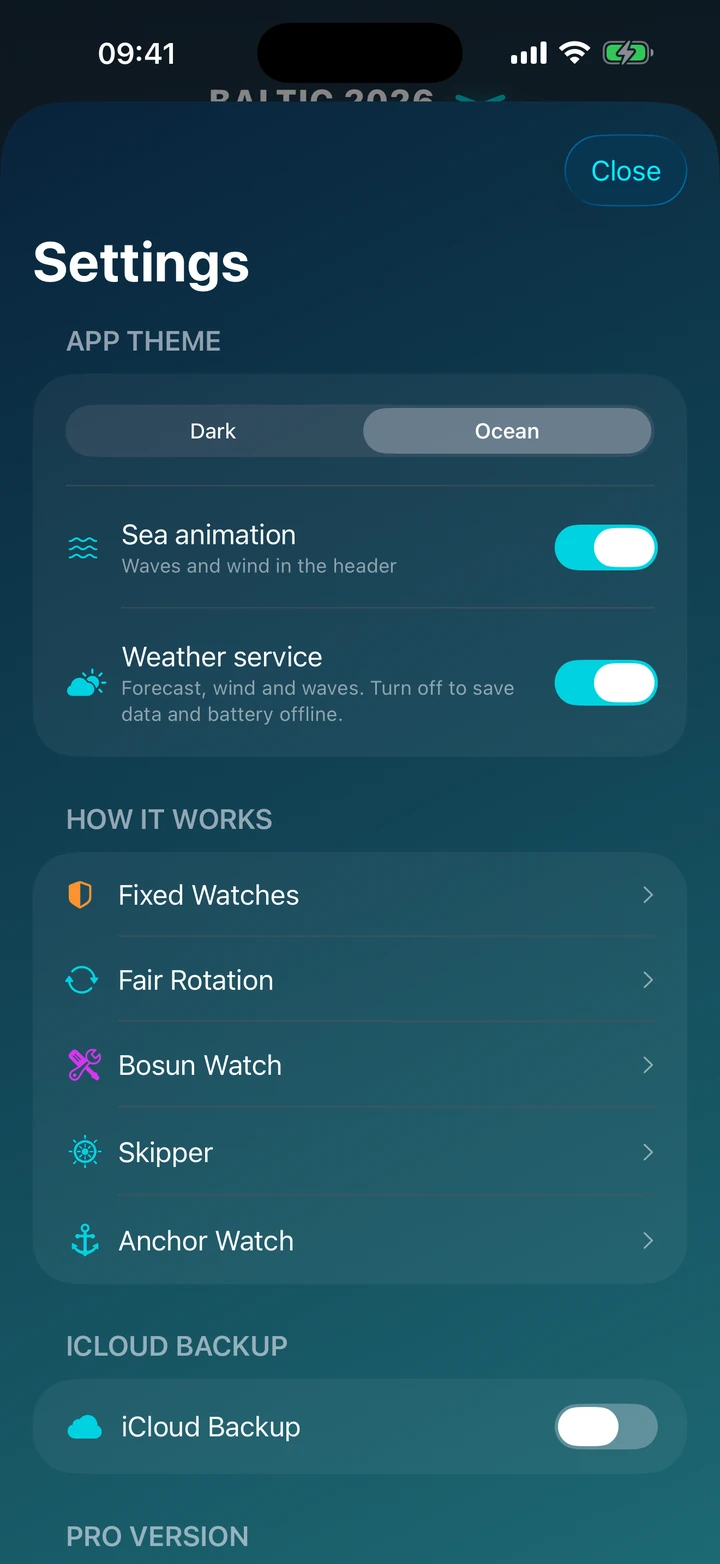 Archive & settings