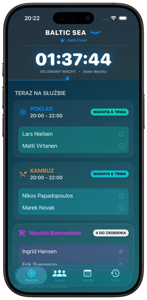 System Stały — ekran zegara